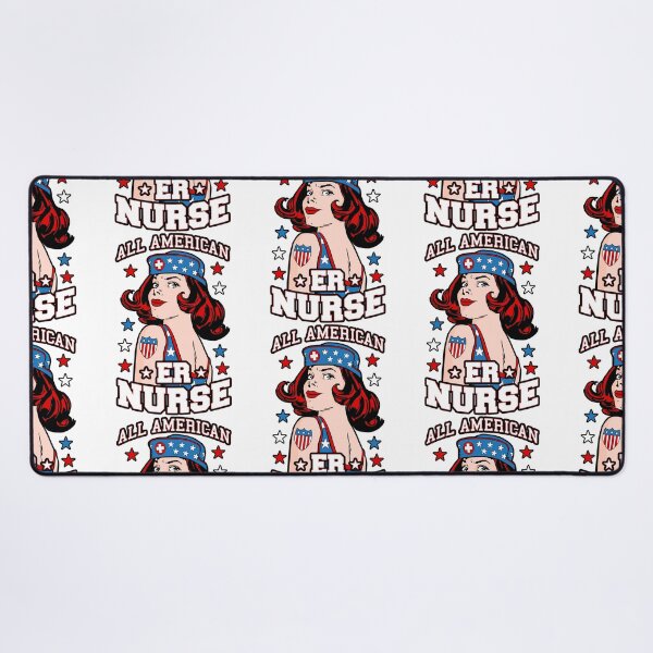 Aperçu de l'œuvre All American ER Nurse 4 juillet Patriotic USA Flag Nursing créée et vendue par GrandeDuc.