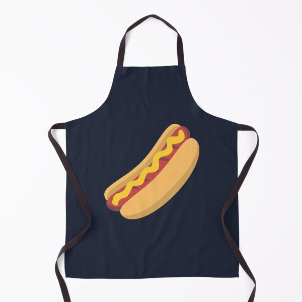 APRON,SODA,MAYO RED BLUE WHITE WITH POCKETS PRINTED FOOD HOT DOG,BURGERS,FRIES