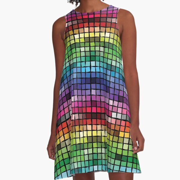 Mosaic (Web Colors) A-Line Dress