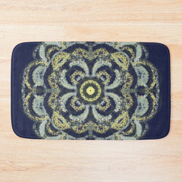 Item preview, Navy and lemon floral abstract pattern  designed and sold by Diane Hunter Art.