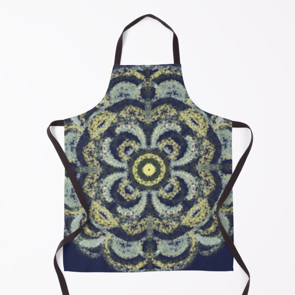 Item preview, Navy and lemon floral abstract pattern designed and sold by Diane Hunter Art.