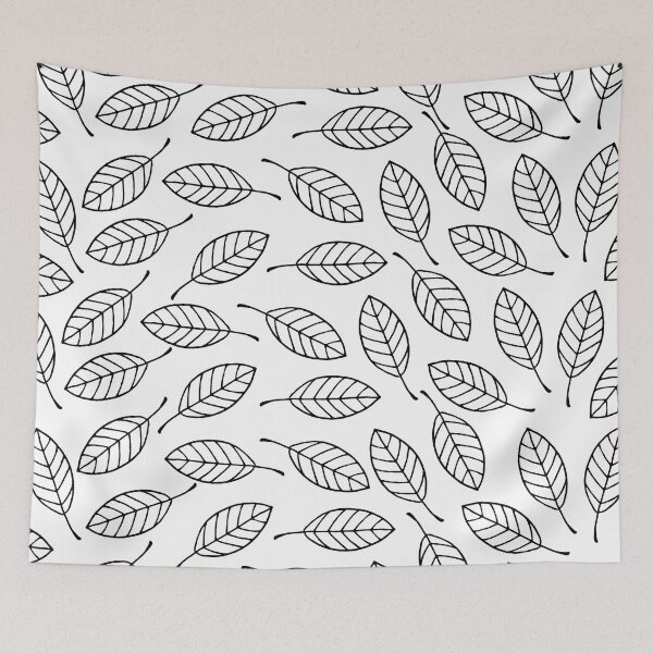 Item preview, Black and white leaf pattern designed and sold by GasconyPassion.