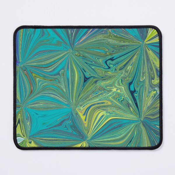 Item preview, Turquoise and lime floral abstract designed and sold by Diane Hunter Art.