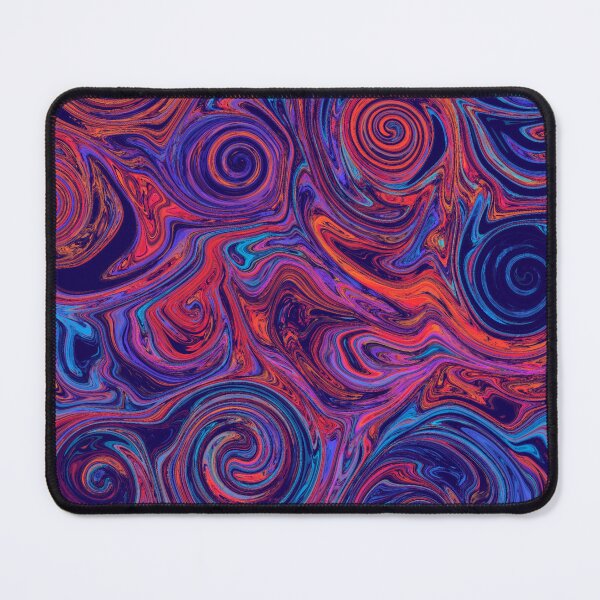 Item preview, Midnight blue and bright red swirls designed and sold by Diane Hunter Art.