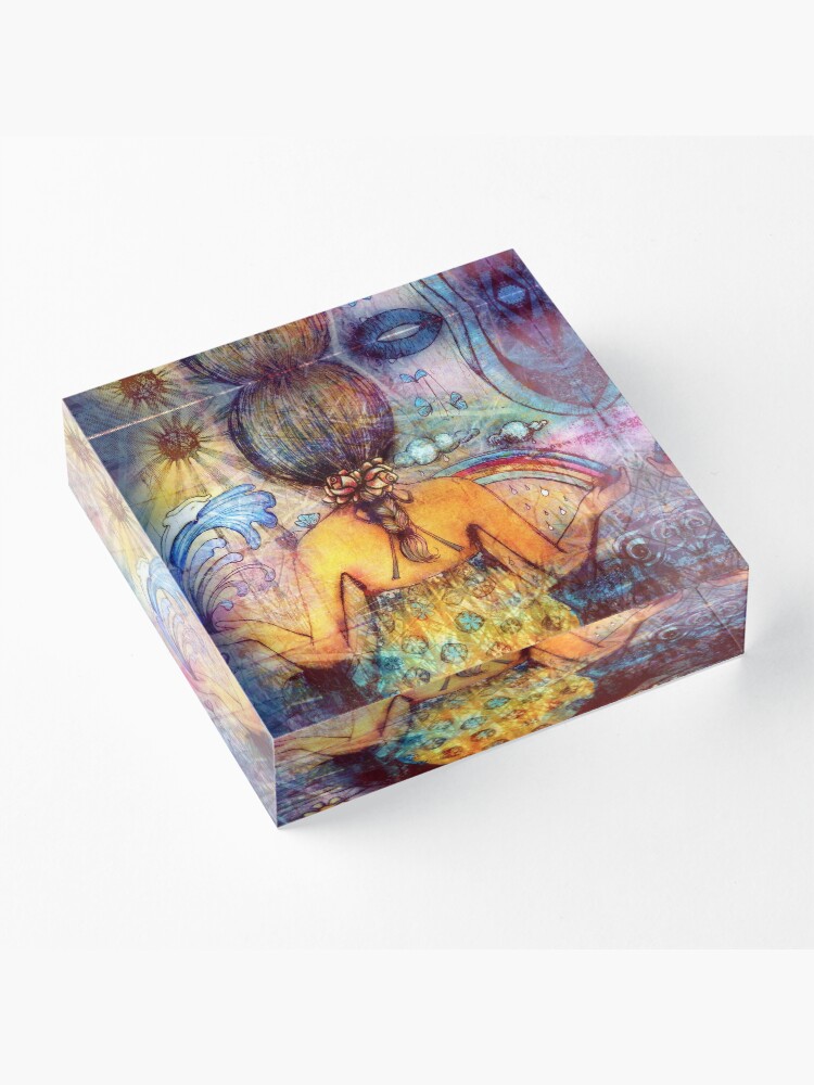 Alternate view of Rainbow Meditation Acrylic Block