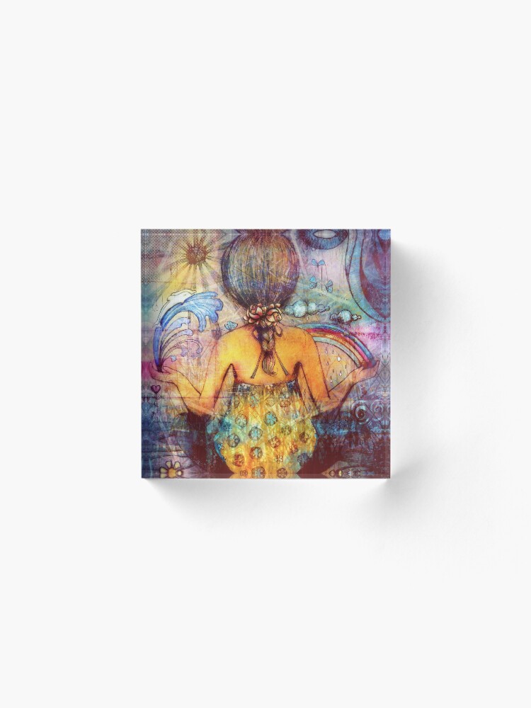 Alternate view of Rainbow Meditation Acrylic Block