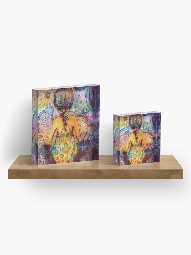 Alternate view of Rainbow Meditation Acrylic Block