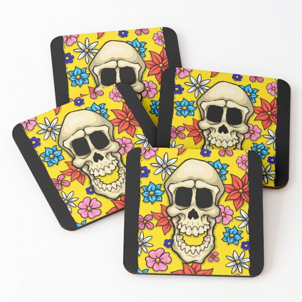Item preview, Skull Garden with Bright Flowers designed and sold by LaughinBones.