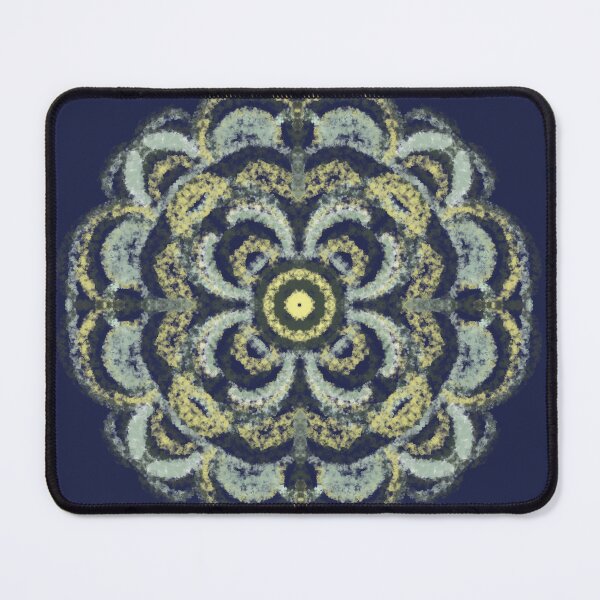 Item preview, Navy and lemon floral abstract pattern designed and sold by Diane Hunter Art.