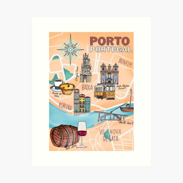 Map of Oporto Art Print