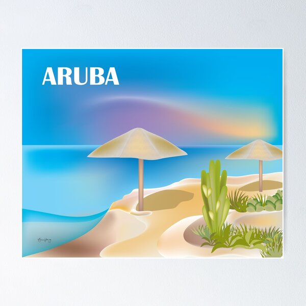 Item preview, Aruba - Ilustración del horizonte por pétalos sueltos designed and sold by LoosePetals.