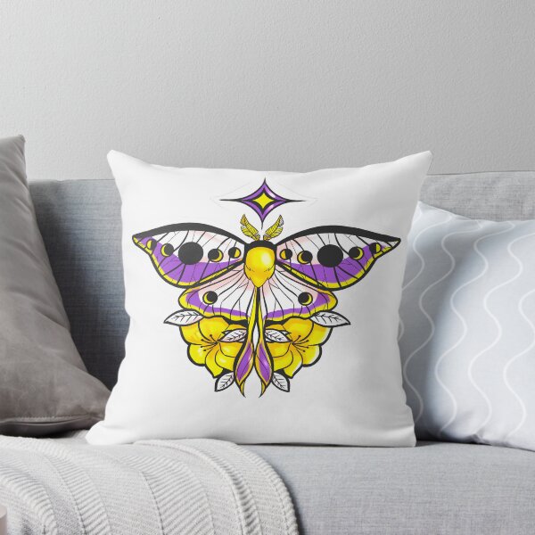 Item preview, Subtle non-binary flag lunar moth  designed and sold by ShyDoodles.