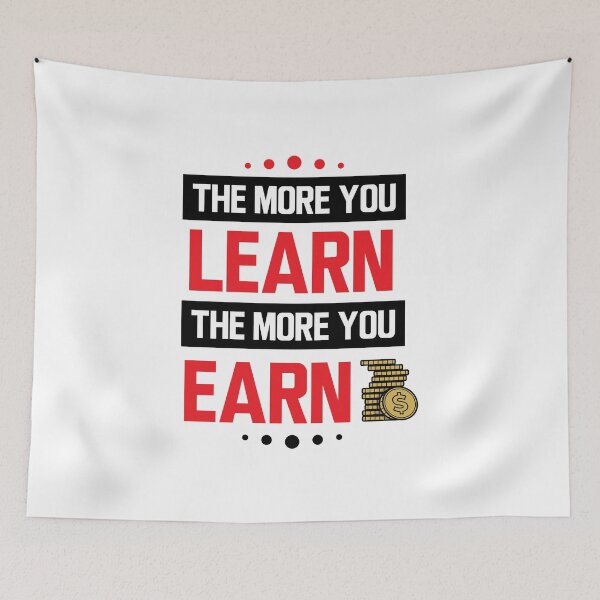 Item preview, The more you learn the more you earn - v4 (Black and Red) designed and sold by ResuWreck.