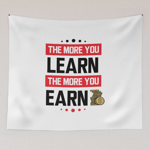 Item preview, The more you learn the more you earn - v3 (Black and Red) designed and sold by ResuWreck.