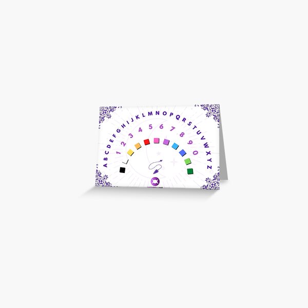 Pendulum Chart with letters, numbers and colors Greeting Card