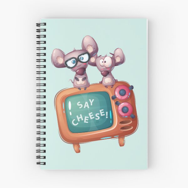 Artikelvorschau, Mouse Family with TV, Cute Cartoon Child Drawing, Calm Colorful Illustration Art entworfen und verkauft von TinyBeezle.