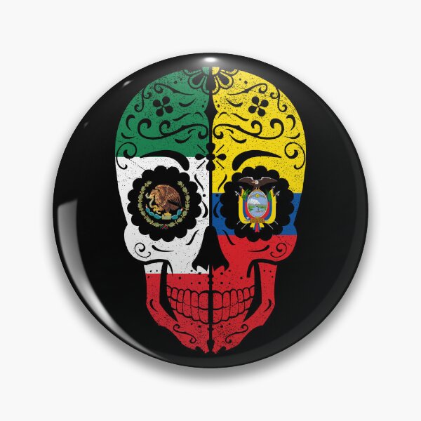 Artikelvorschau, Ecuadorian Mexican Flag Sugar Skull entworfen und verkauft von snickrdoodle.