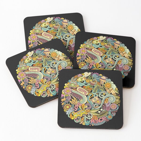 Item preview, Psychedelic doodles peace hippie 70 s flower power designed and sold by GraphismNinja.
