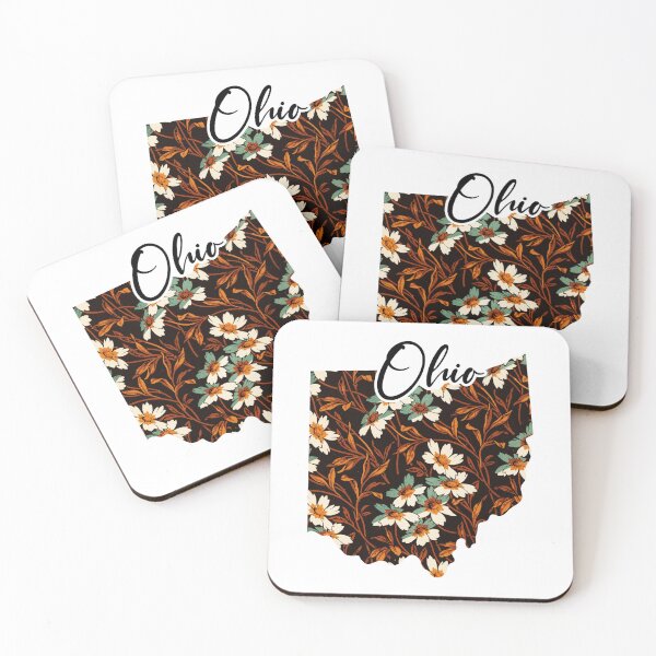 Item preview, Floral Map of USA States Ohio - Map of Ohio designed and sold by AmethystMurad.