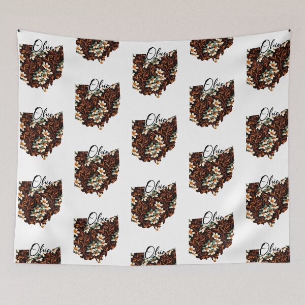 Item preview, Floral Map of USA States Ohio - Map of Ohio designed and sold by AmethystMurad.
