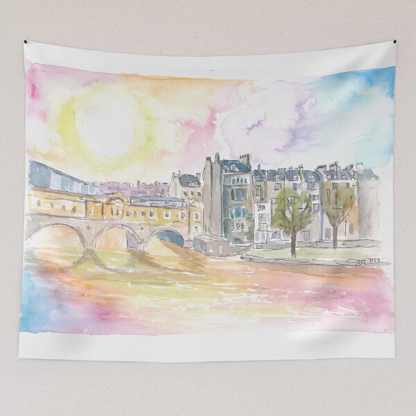 Item preview, Historic Bath England Scene with Sunset over Avon designed and sold by artshop77.