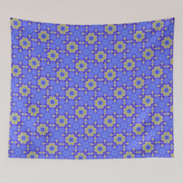 Artikelvorschau, Syringodea Longituba 1.7 -  Blue and Yellow Geometric Mosaic Pattern entworfen und verkauft von FRLF.