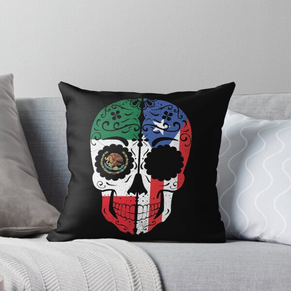 Artikelvorschau, Mexican Puerto Rican Flag Sugar Skull entworfen und verkauft von snickrdoodle.