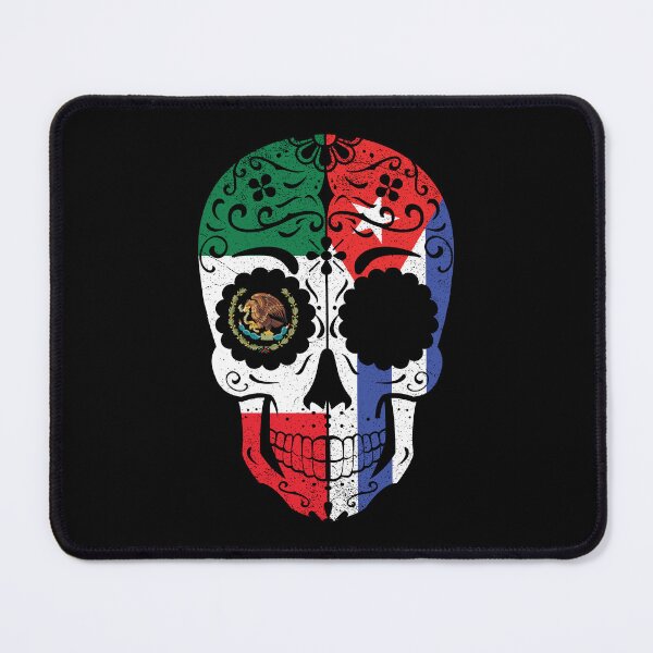 Artikelvorschau, Mexican Cuban Flag Sugar Skull entworfen und verkauft von snickrdoodle.