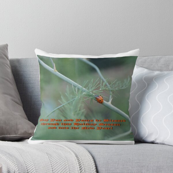 Item preview, Holiday Blessings; Ladybug on asapragus - La Mirada, CA USA designed and sold by leih2008.