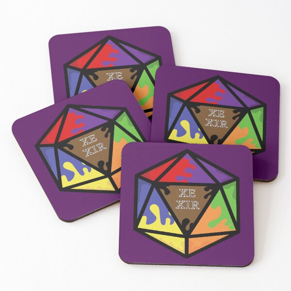 Item preview, Rainbow Pronoun Pride D20 Xe/Xir designed and sold by BiOurPride.