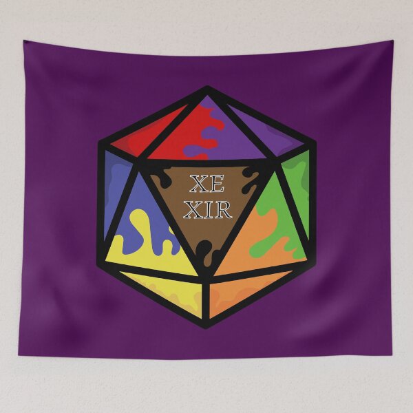 Item preview, Rainbow Pronoun Pride D20 Xe/Xir designed and sold by BiOurPride.