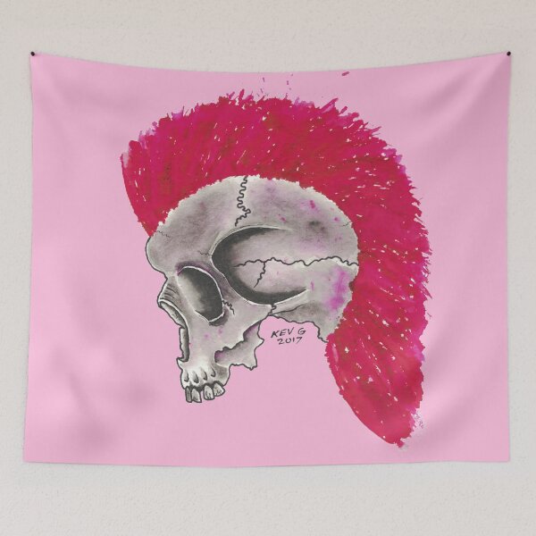 Item preview, PINK MOHAWK SKULL - Art By Kev G designed and sold by ArtByKevG.
