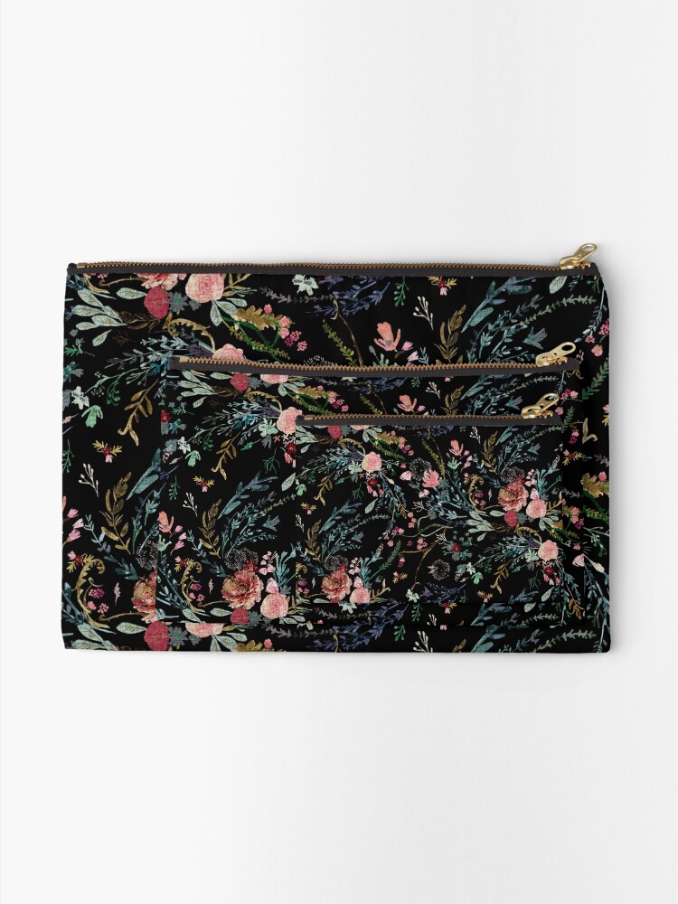 Alternate view of Midnight Floral Zipper Pouch