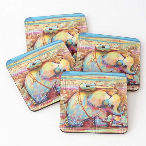 Item preview, Colorful Rainbow Elephants with Musical Instruments designed and sold by Karin Taylor.