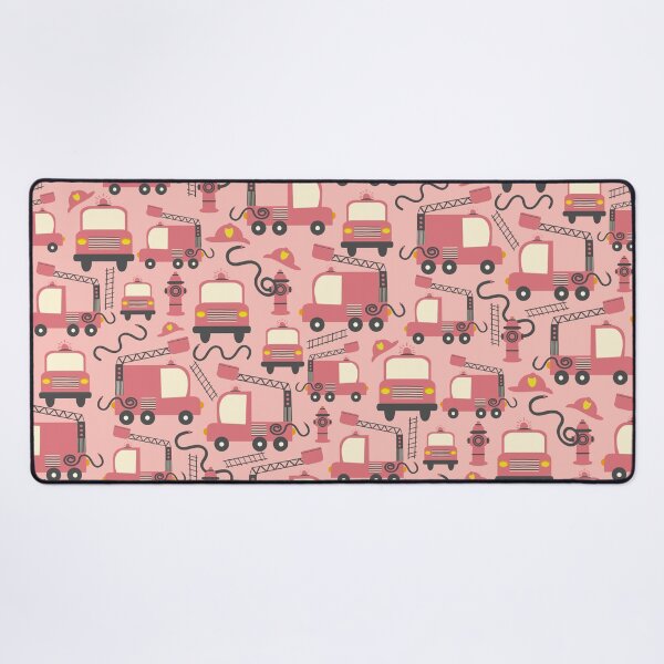 Aperçu de l'œuvre Firetrucks On Pink créée et vendue par SamAnnDesigns.
