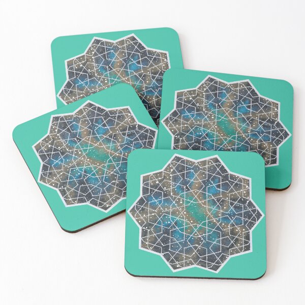 Item preview, Galaxy artwork with geometric pattern and silver lines designed and sold by Lieve Oudejans.