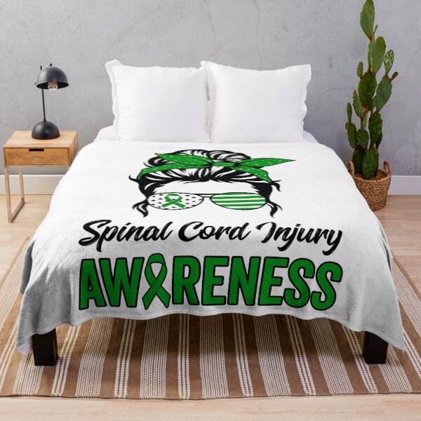 Item preview, Spinal Cord Injury Awareness Green Messy Bun Mom Gift designed and sold by NAJMOSHOP.