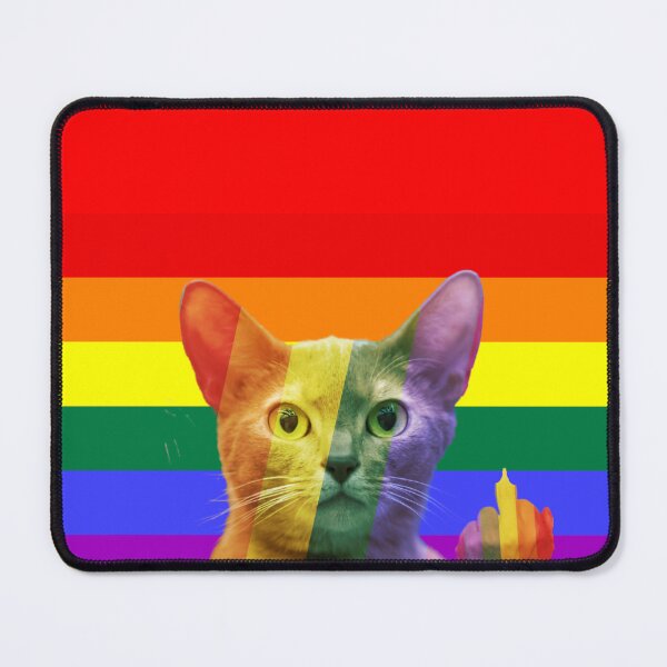 Item preview, Gay Cat Middle Finger Funny Flag Pride Month  designed and sold by Teetans.