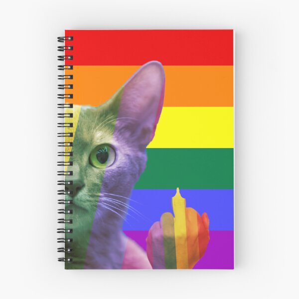 Item preview, Gay Cat Middle Finger Funny Flag Pride Month  designed and sold by Teetans.