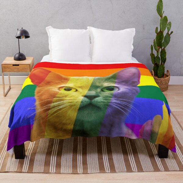 Item preview, Gay Cat Middle Finger Funny Flag Pride Month  designed and sold by Teetans.