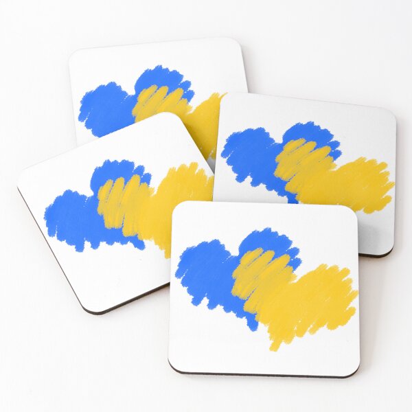 Artikelvorschau, Abstract Blue and Yellow Ukraine Hearts entworfen und verkauft von Digi Artworks Store.