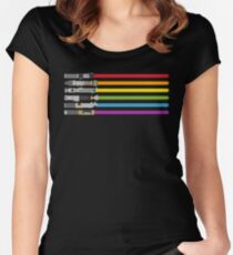 Lightsaber Rainbow Women's Fitted Scoop T-Shirt