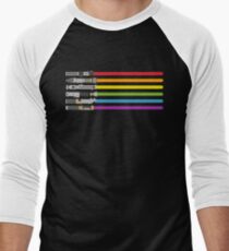 Camiseta ¾ estilo béisbol Lightsaber Rainbow