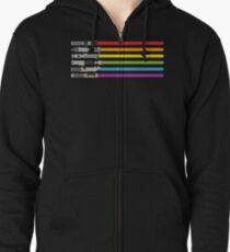 Lightsaber Rainbow Zipped Hoodie