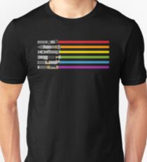 Lichtschwert Regenbogen Slim Fit T-Shirt