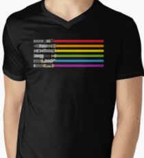 Lightsaber Rainbow Men's V-Neck T-Shirt