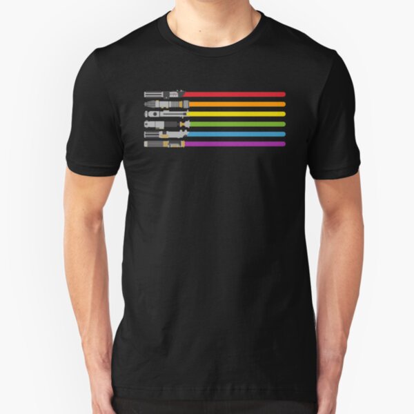 Lightsaber Rainbow Slim Fit T-Shirt