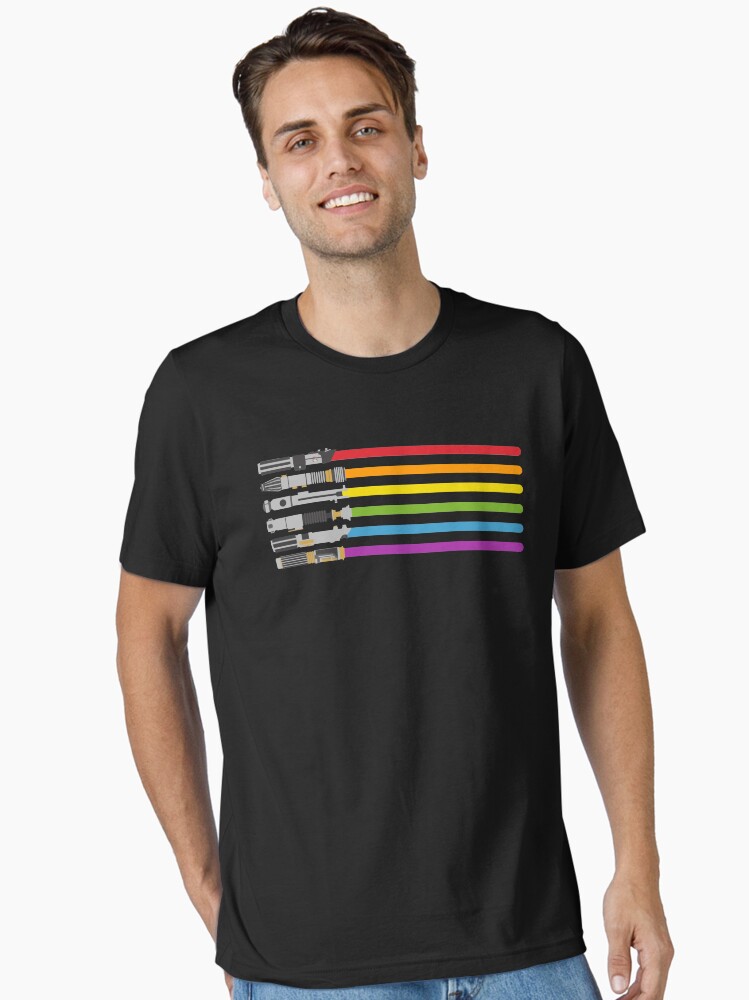Thumbnail 1 von 7, Essential T-Shirt, Lichtschwert Regenbogen designt und verkauft von halfabubble.