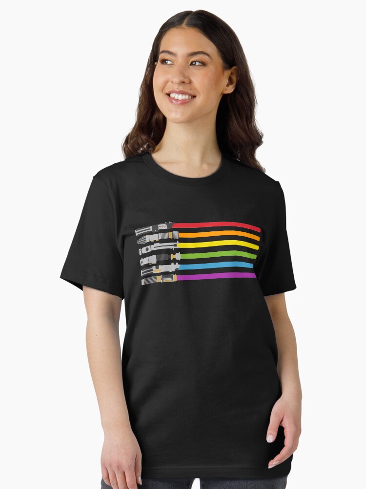 Thumbnail 2 von 7, Essential T-Shirt, Lichtschwert Regenbogen designt und verkauft von halfabubble.