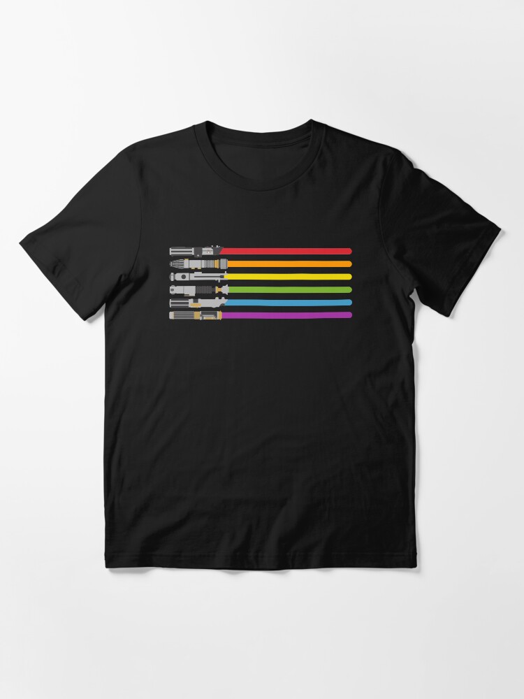 Thumbnail 3 von 7, Essential T-Shirt, Lichtschwert Regenbogen designt und verkauft von halfabubble.